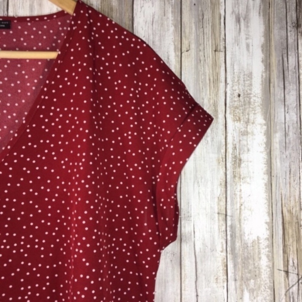 Shein Red Polka Dot Blouse - Picture 2 of 5